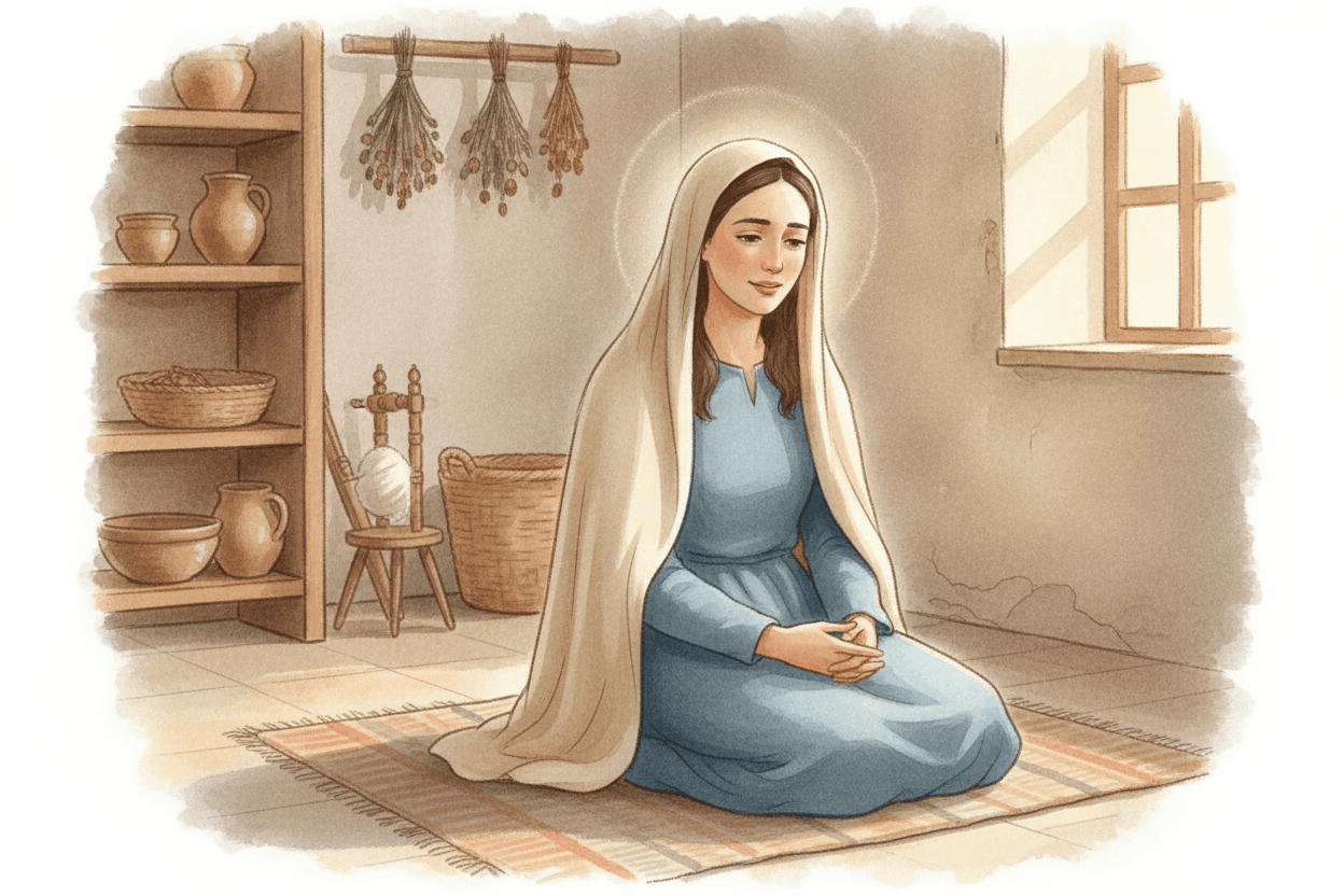 Mary Was Chosen, but She Was Not Forced — illustration for BibleHeroes blog