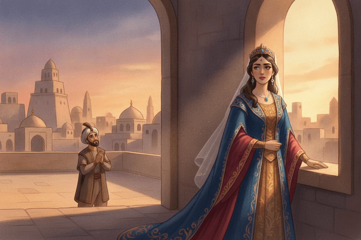The Book of Esther Explained: A Courageous Queen Speaks — illustration for BibleHeroes blog