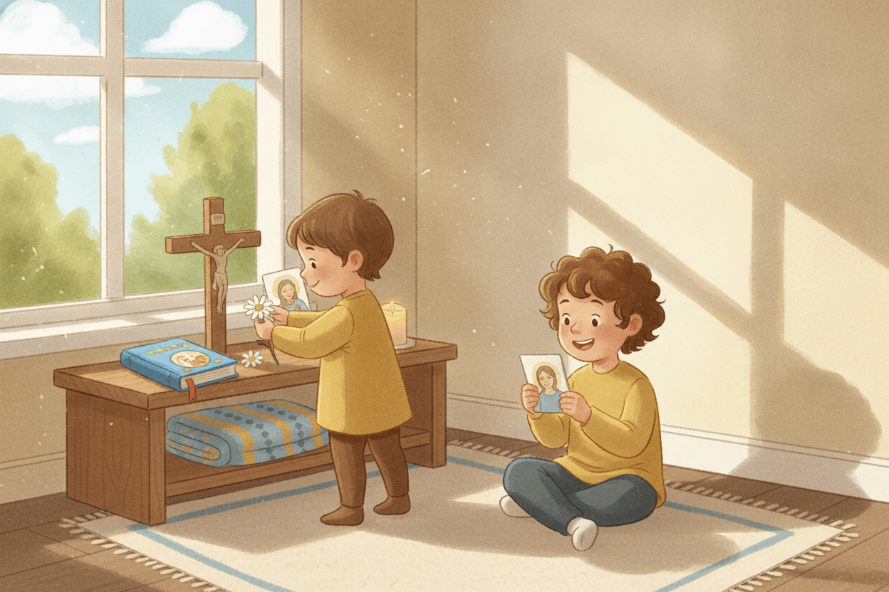 Make One Small Corner of Home a Place to Pause — illustration for BibleHeroes blog